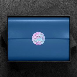 Chic Marble | Glamour Glam Paars Blauw Afstuderen Ronde Sticker