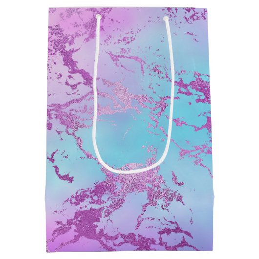Chic Marble | Glitzy Glam Paars Blauw Verlopend Ve Medium Cadeauzakje (Achterkant)