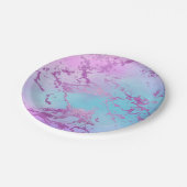 Chic Marble | Glitzy Glam Paars Blauw Verlopend Ve Papieren Bordje (Gekanteld)