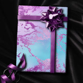 Chic Marble | Glitzy Glam Paars Violet Blauwe Ombr Cadeaupapier