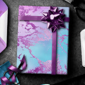 Chic Marble | Glitzy Glam Paars Violet Blauwe Ombr Cadeaupapier