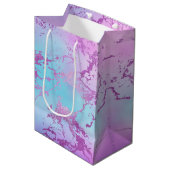 Chic Marble | Glitzy Glam Paars Violet Blauwe Ombr Medium Cadeauzakje (Voorkant Gekanteld)