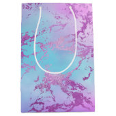 Chic Marble | Glitzy Glam Paars Violet Blauwe Ombr Medium Cadeauzakje (Voorkant)