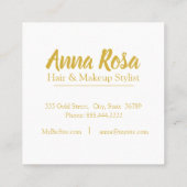 *~* Chic Marble Gold Deep Paars Popular Vierkante Visitekaartje (Achterkant)