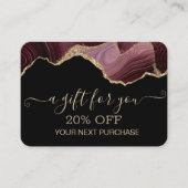 Chic Marble Gold Glitter Kortingskaartje (Voorkant)