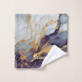 Chic Marble Gold Grey Paarse Agaat badhanddoek Bad Handdoek (Wasdoekje)
