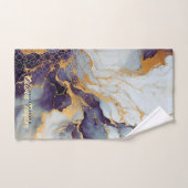 Chic Marble Gold Grey Paarse Agaat badhanddoek Bad Handdoek (Handdoek)
