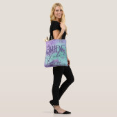 Chic Marble | Lavendel Paars en Mint Bruidsstam Tote Bag (Op model)