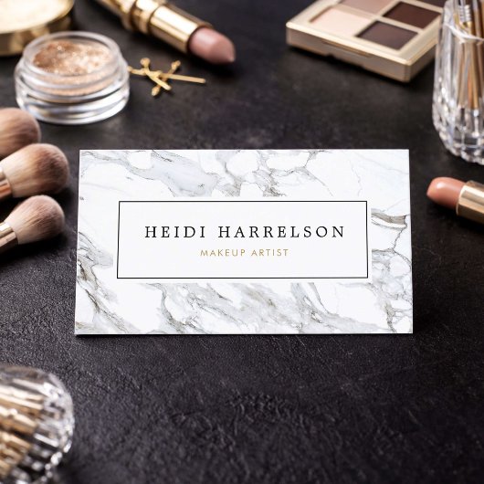 Chic Marble Makeup Artist Visitekaartje