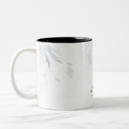Chic Marble Monogram Tweekleurige Koffiemok