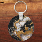 Chic Marble Pattern Sleutelhanger met gouden accen (Achterkant)