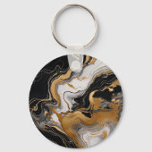 Chic Marble Pattern Sleutelhanger met gouden accen (Achterkant)