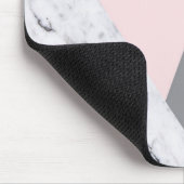Chic Marble Pink Grey Abstract Mousepad Muismat (Hoek)