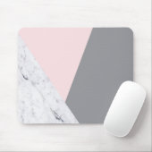 Chic Marble Pink Grey Abstract Mousepad Muismat (Met muis)