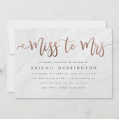 Chic Marble & Roos Gold Miss aan Mrs Vrijgezellenf Kaart (Voorkant)