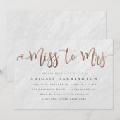 Chic Marble & Roos Gold Miss aan Mrs Vrijgezellenf Kaart (Voorkant / Achterkant)