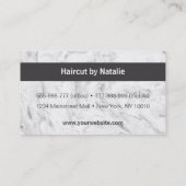 Chic Marble Texture Hair Stylist Visitekaartjes (Achterkant)