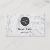 Chic Marble Texture Hair Stylist Visitekaartjes (Voorkant)