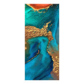 Chic marble waterverf turquoise Gold schoonheidssa Reclamekaart (Achterkant)