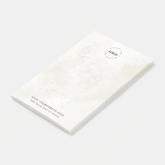 Chic Marble Your Custom Business Logo & Text Post-it® Notes (Schuin)