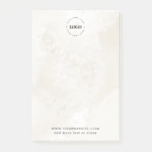 Chic Marble Your Custom Business Logo & Text Post-it® Notes (Voorkant)