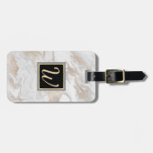 Chic Marbling Monogrammed Bagagelabel (Voorkant horizontaal)