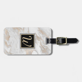Chic Marbling Monogrammed Bagagelabel