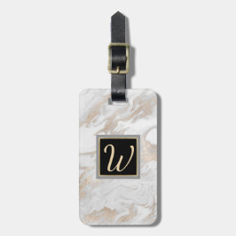 Chic Marbling Monogrammed Bagagelabel