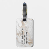 Chic Marbling Monogrammed Bagagelabel (Achterkant verticaal)
