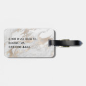 Chic Marbling Monogrammed Bagagelabel (Achterkant horizontaal)