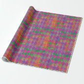Chic Mardi Gras Paarse gouden harlekijnpatroon Cadeaupapier (Uitgerold)