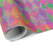 Chic Mardi Gras Paarse gouden harlekijnpatroon Cadeaupapier (Rol Hoek)