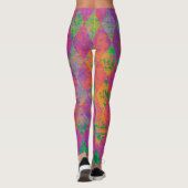 Chic Mardi Gras Paarse Harlekijnpatroon Leggings (Achterkant)
