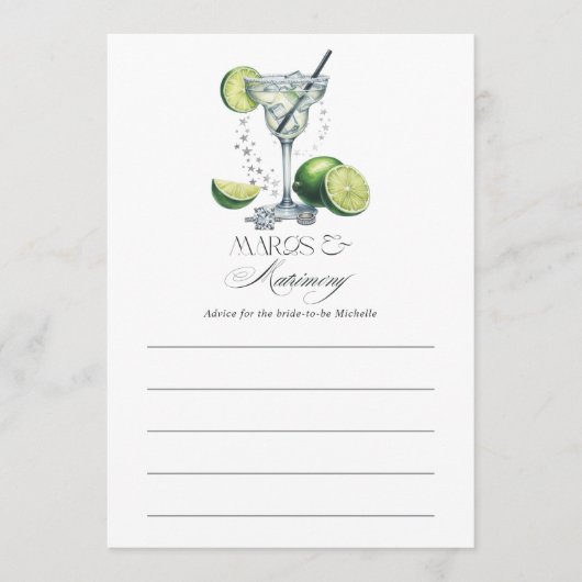 Chic Margs en het Huwelijk Vrijgezellenfeest Advieskaart (Voorkant)