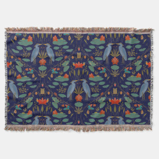 Chic marine blauw Heron Pond Heritage Revival Deken