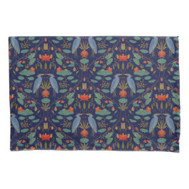 Chic marine blauw Heron Pond Heritage Revival Kussensloop