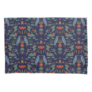 Chic marine blauw Heron Pond Heritage Revival Kussensloop