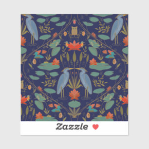 Chic marine blauw Heron Pond Heritage Revival Sticker