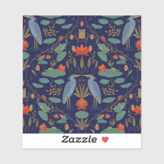 Chic marine blauw Heron Pond Heritage Revival Sticker (Vel)