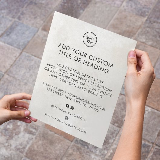 Chic Marmer Aangepast Zakelijk Logo & Sociale Medi Flyer