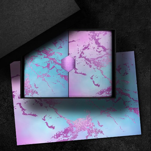 Chic Marmer | Glitzy Glam Paars Violet Blauwe Ombr Tissuepapier