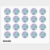 Chic Marmer | Lavendel Paars en Mint Afstuderen Ronde Sticker (Vel)