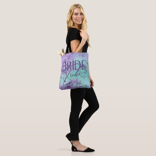 Chic Marmer | Lavendel Paars en Mint Bruidsstam Tote Bag (Op model)