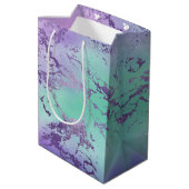 Chic Marmer | Lavendel Paars en Mint Groen Medium Cadeauzakje (Achterkant Gekanteld)