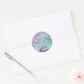 Chic Marmer | Paars Lavendel en Mint Afstudeerfees Ronde Sticker (Envelop)