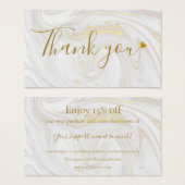 Chic Marmeren Bedankt voor het Winkelen Kortingkaa Visitekaartje (Voorkant /achterkant)