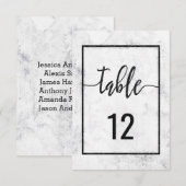 Chic Marmeren Huwelijk Tafel Nummer Zitplaatskaart Kaart (Voorkant / Achterkant)
