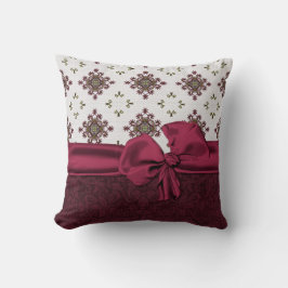 Chic Maroon Damask Pillow Kussen