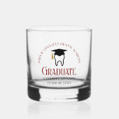 Chic Maroon Dental School Custom Afstuderen Whisky Glas (Voorkant)