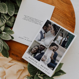 Chic Married en Bright kerstfoto Dank je Feestdagenkaart